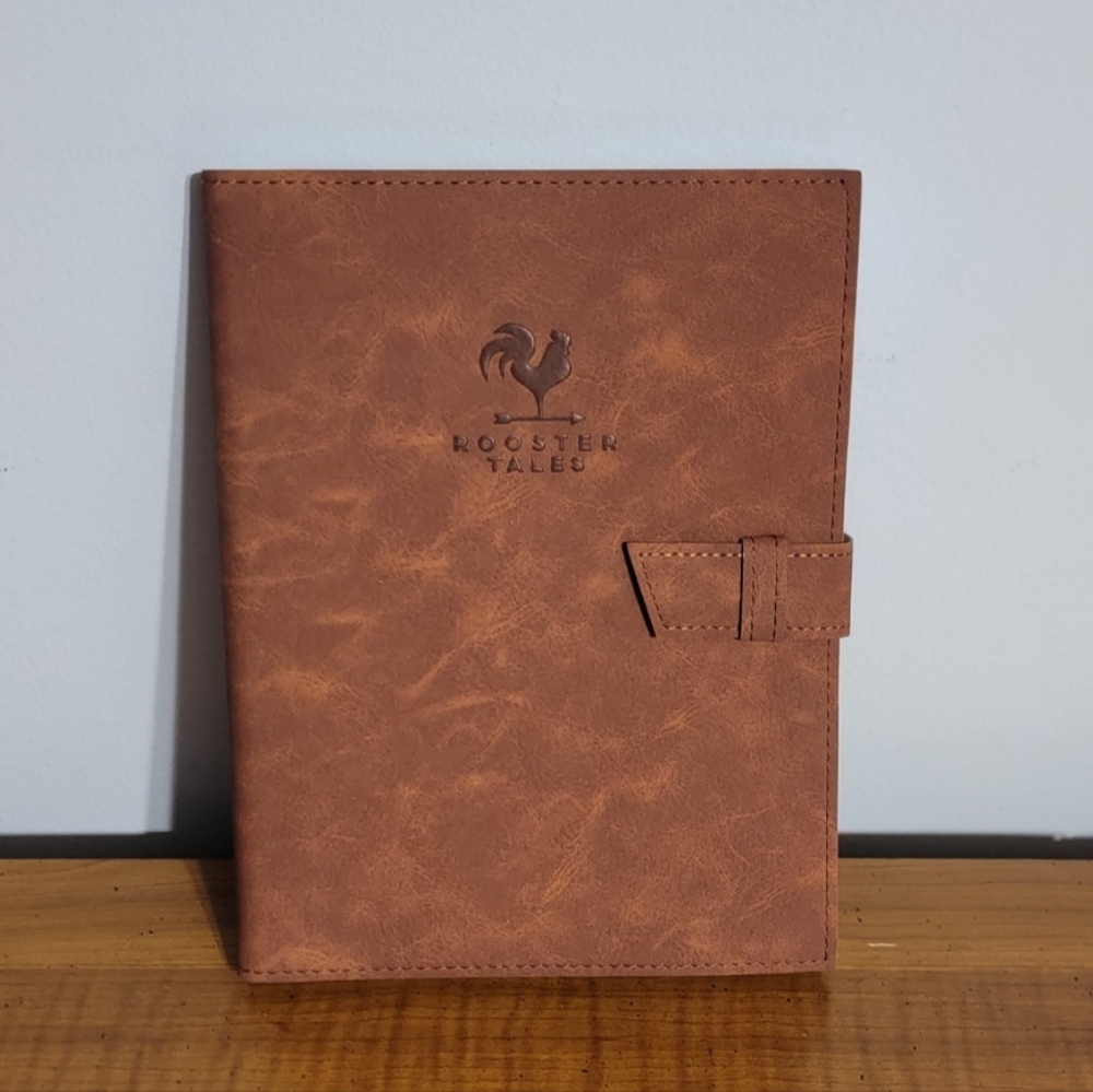 💚 Bella‎ Bug Rooster Tales Leatherette Journal w/ Slide in Buckle